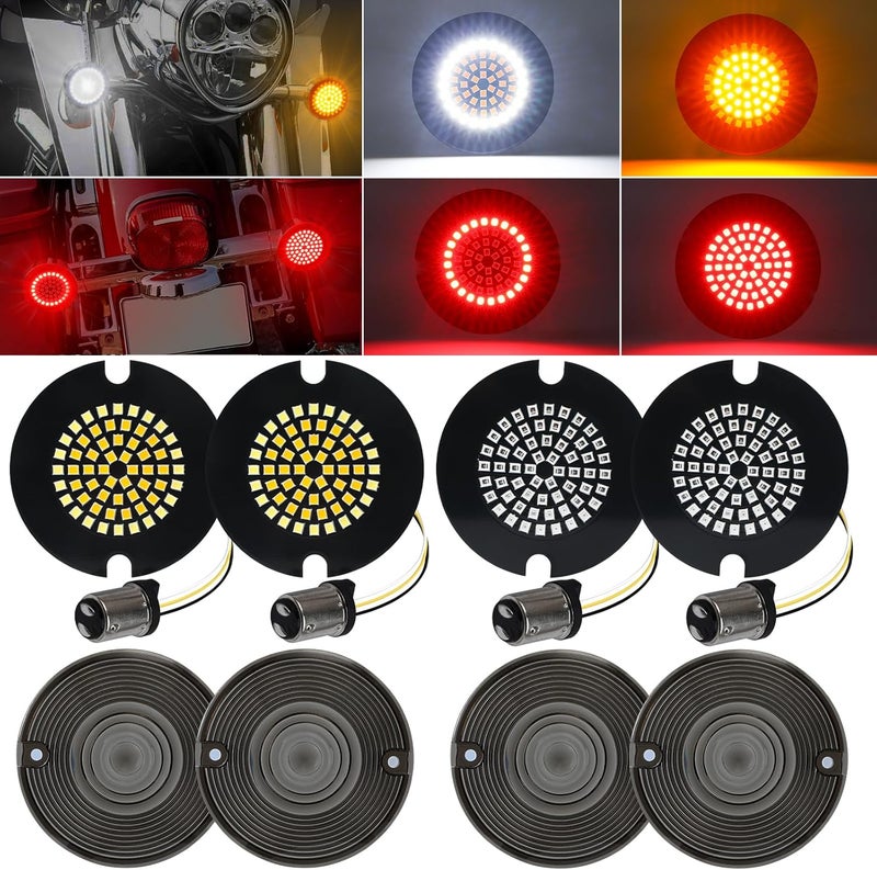 AEEAST 1157 LED Turn Signals 3 1/4", Front Rear Combo Set Flat Housing Led Light Fit for Harley Davidson Electra Glide Road King Softail Tour Glide Ultra Limited 1986-2025 - Image 1